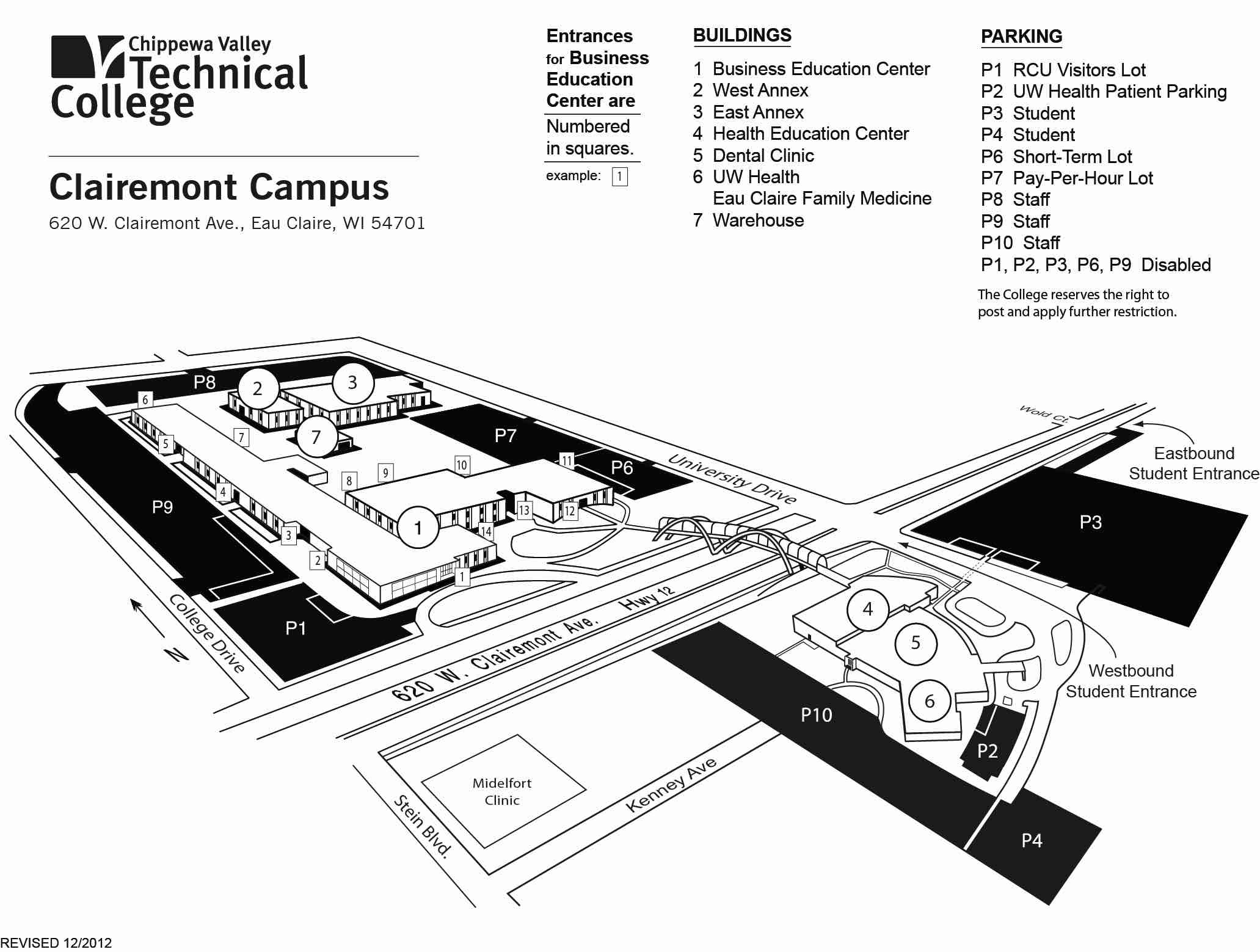 CVTC Campus Map